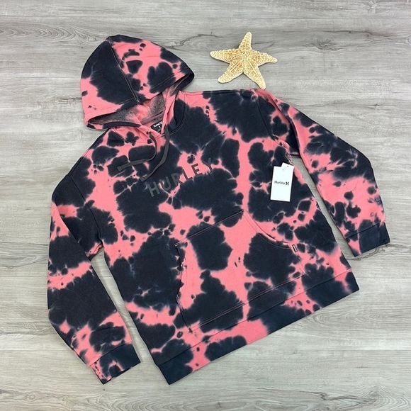 🔆HURLEY 🔆 TATE TIE DYE BOYFRIEND HOODIE SWEATSHIRT - Picture 2 of 14